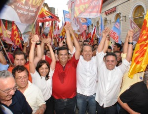Última passagem de Eduardo Campos pelo Maranhão foi há um mês na campanha de Flávio Dino, Roberto Rocha e Eliziane Gama
